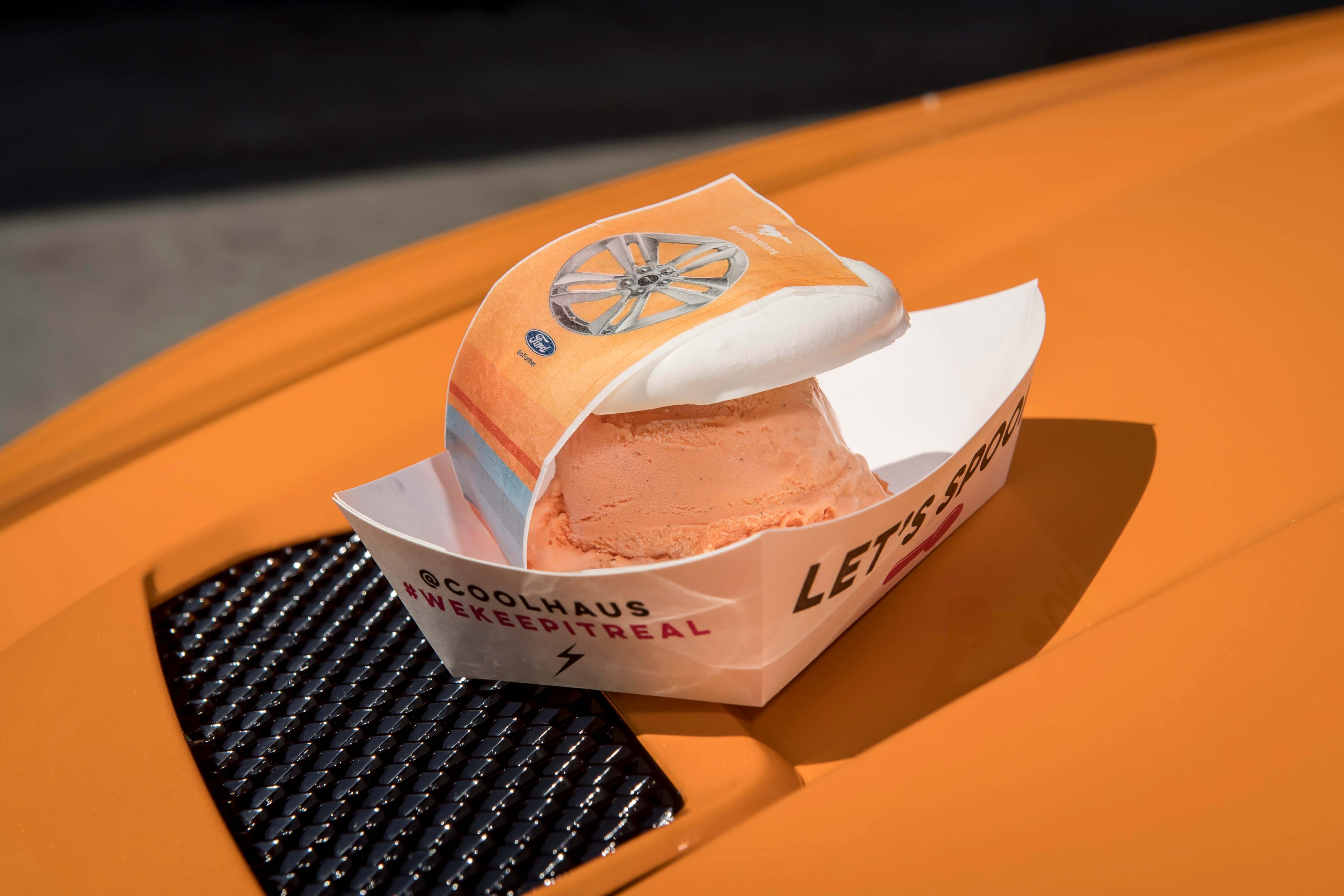 Ford Creates Mustang-inspired Orange Fury Ice Cream Sandwich From Coolhaus