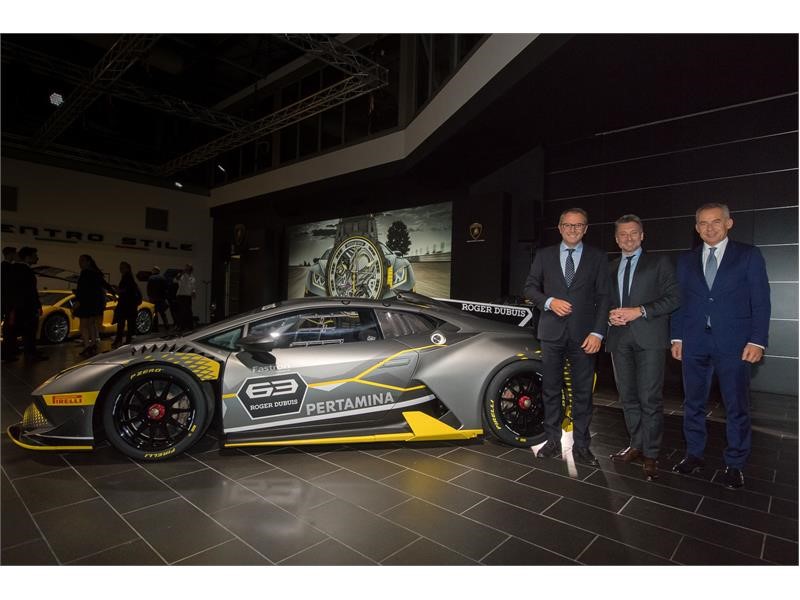 World premiere of the Huracán Super Trofeo EVO. Starting the partnership with Roger Dubuis